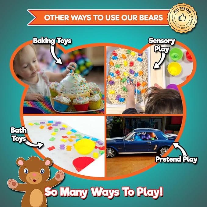 Cute & Cuddly Counting Bears with Dice - Sort, Count, Match & Play 60pc