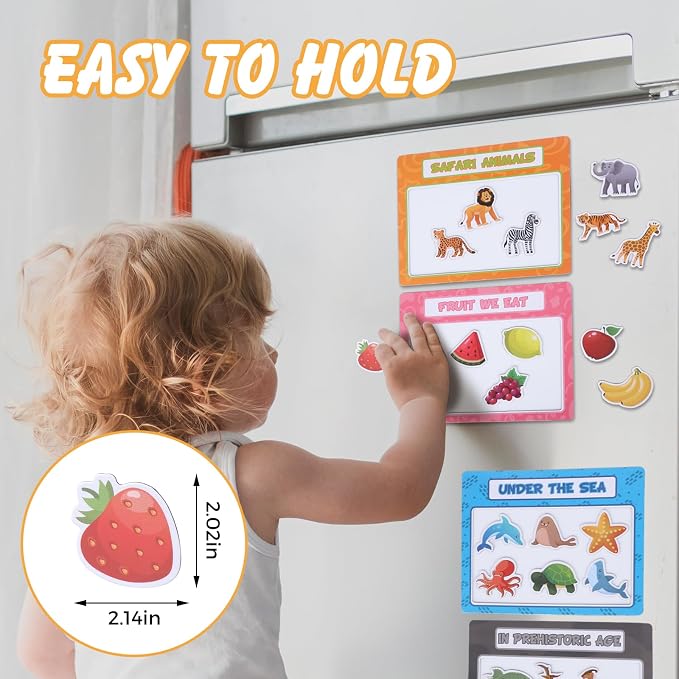 10PCS Magnetic Sorting Toy for Kids, Category Fridge Magnets for Kids | 60 Toddler Soft Magnets for Refrigerator Early Education Toddler Color Sorting Shape Matching Boys Girls Gifts