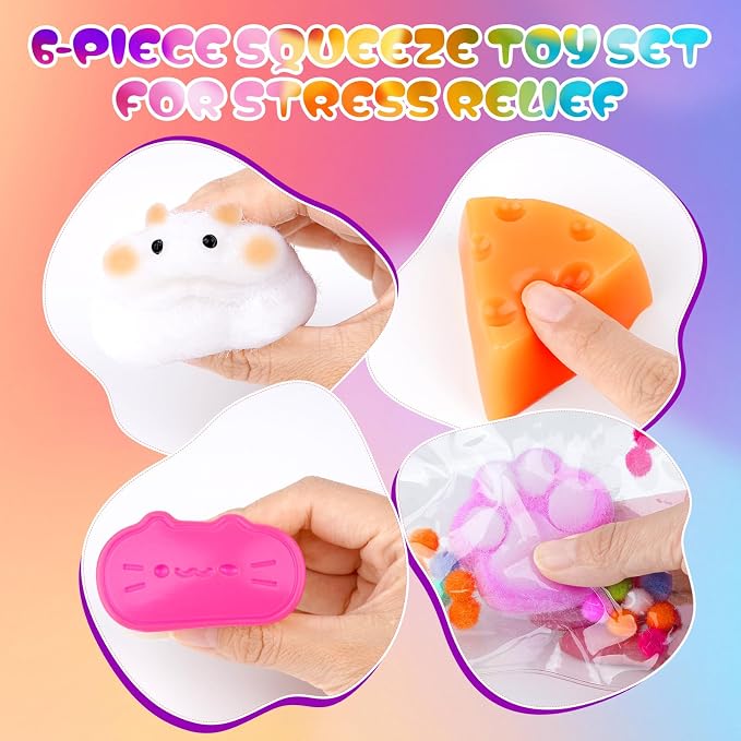 Taba Squishy Making Kit, DIY Taba Squishy Kit, 18oz Liquid Silicone | with 6 Silicone Molds, Bubble-Free Liquid Silicone, Fast 2-3H Cure with Easy Guide, Ultimate Craft Gift for Beginners