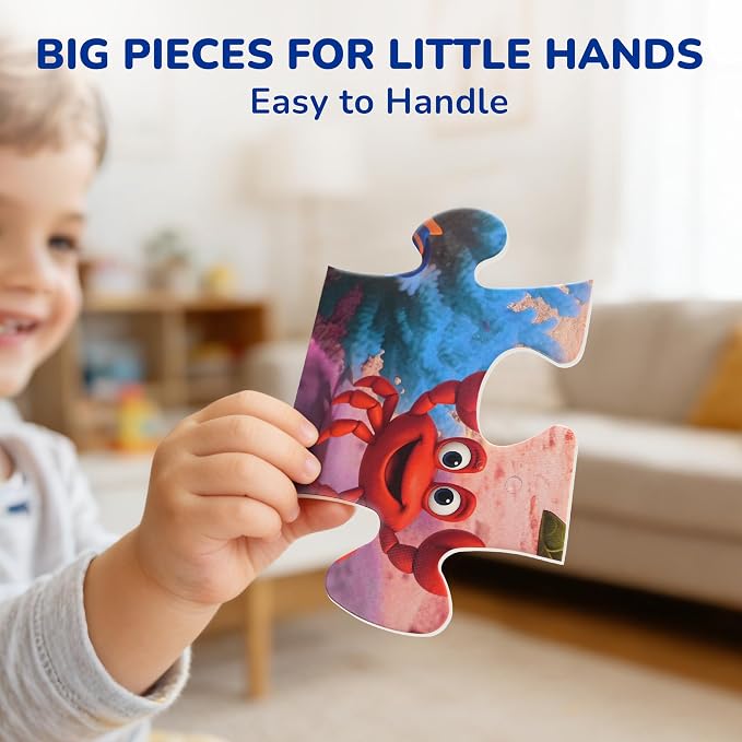 BenBen Floor Puzzles for Kids, 48 Pieces 2 x 3 Feet Ocean Puzzle Ages 3-5 | Extra-Thick Large Piece Jumbo Jigsaw Puzzle for Toddlers, Preschool Educational Toy with Storage Box for Girls Boy