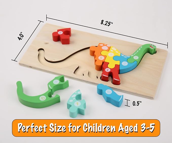 Montessori Mama Wooden Puzzles for Kids Ages 3-5, Montessori Toys for 3 Year Old, Animal Toys Ages 3+, 4-Pack Learning Puzzle