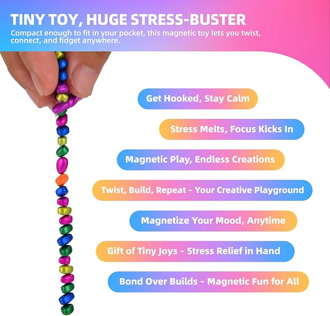 550pcs Fidget Toys Adults,Stress Relief Sensory Toys for Autism ADHD Anxiety,Smooth Ferrite Stones Desk Fidgets Toys,Fidget Toys Gifts(6colors)