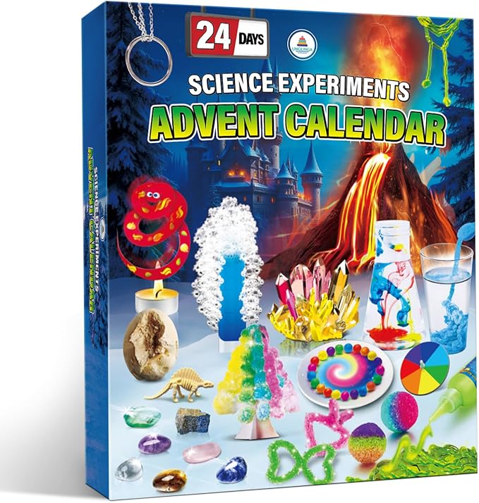 UNGLINGA Science Advent Calendar 2026 for Kids, 24 Days Experiments | Chemistry Set, Crystal, Gemstones, Magic, Christmas Birthday Countdown Gifts for Boys Girls
