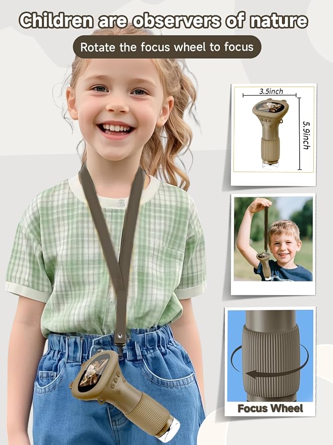 Acoath Microscope for Kids, 1000X Handheld Digital Miniscope with 2.0" Screen, Portable Pocket Microscope Education Toys Birthday Gifts for Age 3 4 5 6 7 8 9 10 Girls Boys