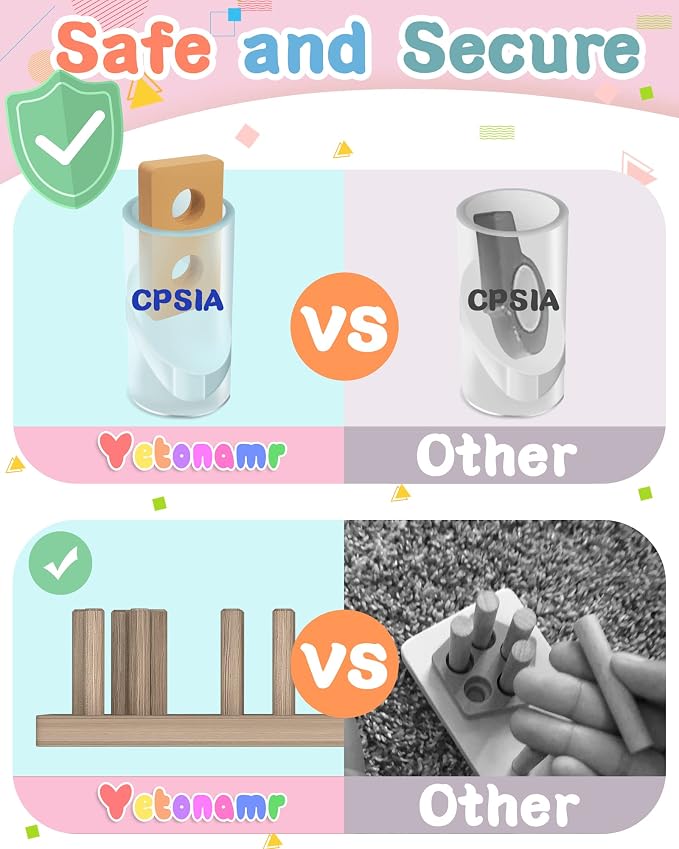 Montessori Sensory Toys for 1 2 Year Old Boy Girl Gifts, Puzzle for Toddler | Montessori Toy, Toddler Toy 2-3, Boys Girls Birthday Gifts, Wooden Blocks, Shape Sorter, Learning Toy, Toddler Activities