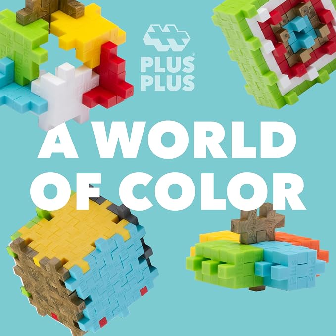PLUS PLUS 240 Piece Celebration Mix - Mini Waffle Blocks, Stem Toy | Sensory Bin Fillers, Math Manipulatives, Classroom Must Haves, Gifts Boys & Girls, Stem Bins, Airplane Activities for Kids