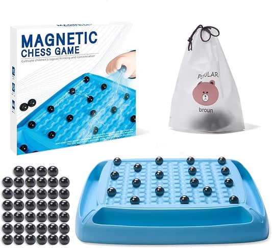 Magnet Game, Magnetic Game for Kids and Adults, Table Top Board Game for Kids 8-12, Magnet Chess Game 40Pcs for Family Games Night, 2-4 Players