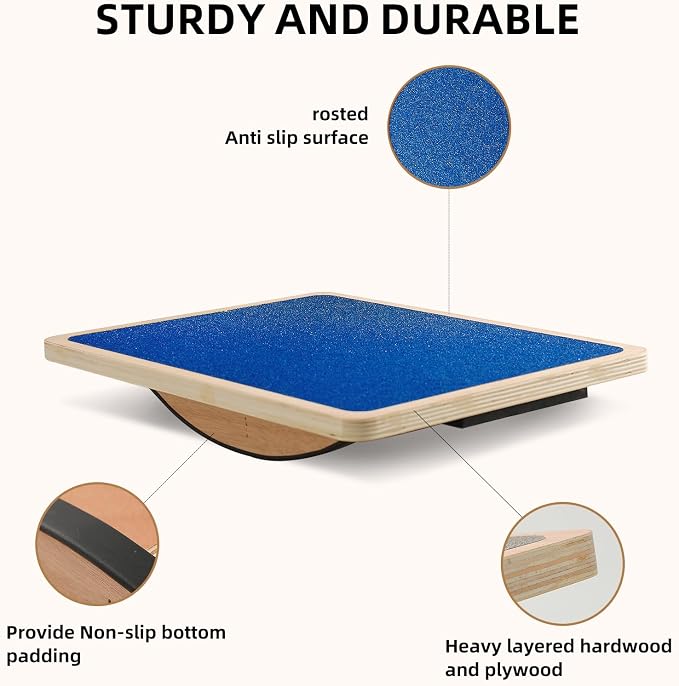 Juoe Balance Board Wobble Board,Balance Toys for Physical Therapy | Wooden Wobble Balance Board for Adults and Kids,Balance Training,Standing Desk Core Strength Balance Rocker Board