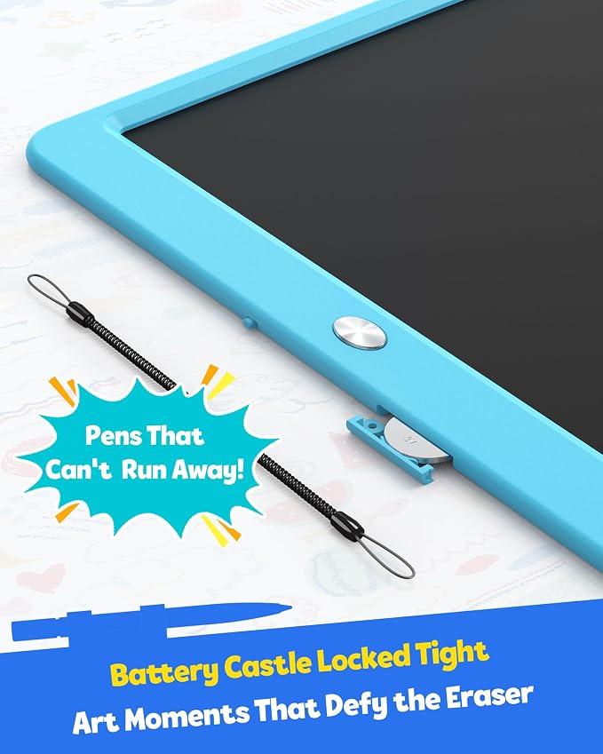 12 Inch LCD Writing Tablet for Kids, Coloring Drawing Pad, Mess Free Doodle Board, Airplane Travel Toys for Boys and Toddlers, Road Trip Essentials, Gifts for 3 4 5 6 7 8 Year Old Girls(Blue)