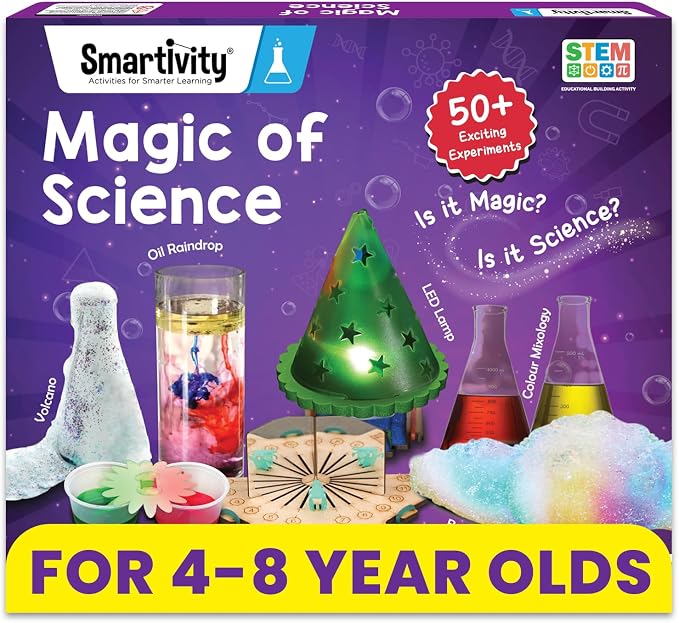 Smartivity Magic Science Kit for Kids Ages 4, 5, 6, 7, 8 Years | 50+ Amazing Science Experiments I Birthday Gifts for Boys & Girls | I Educational Toy for Kids Age 4-8 Years Old | 50+ Amazing Science Experiments | Educational STEM Toy | Birthday Gift f...