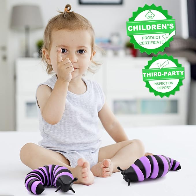 Cevioce Fidget Slug Toy, Sensory Slug Fidget Toy for Kids & Adults, 1 PC Cute Autism Sensory Toys for Autistic Children｜Easter Gifts for Girls Boys Easter Basket Stuffers Gifts for Toddlers Kids