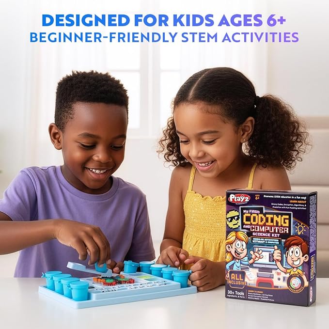 Playz Coding Learning kit, Educational Science Kits for Kids Age 8-12 | Computer Coding for kids STEM Activities Kit, kids Programming Coding Toys Gifts, DIY Technology STEM kit