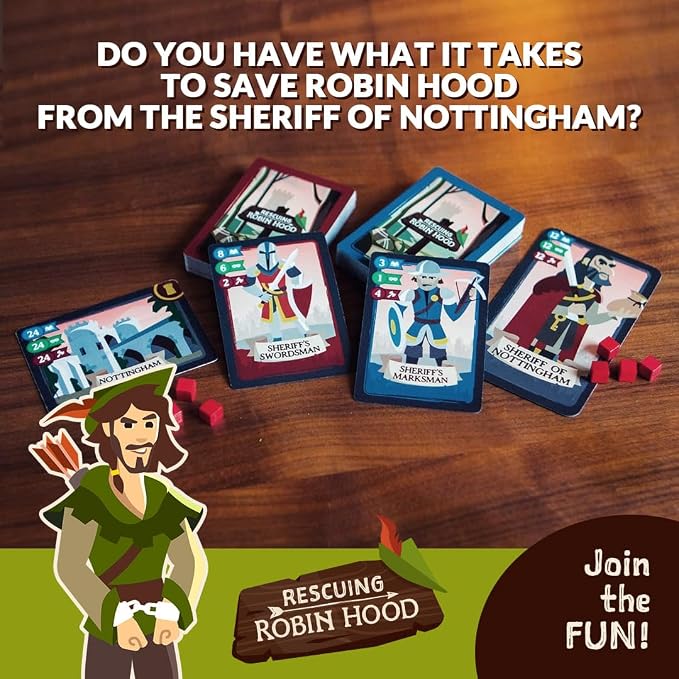 Rescuing Robin Hood – Cooperative Deck-Building Card & Strategy Tabletop Board Game | 1-5 Players | Ages 10+ | Medieval Fantasy Adventure | Kids, Teens, Adults, Family & Friends | Co-Op Fun Game Night