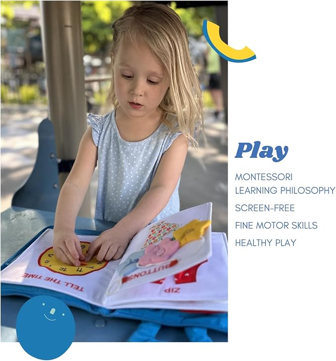 My Quiet Book, Toddler Travel Activity Book, All Parts Attached, Ages 2 3 4 | BAVY Montessori board book, quiet book, car and plane, 10 activities, travel toy for toddlers 2 to 4, birthday gift idea
