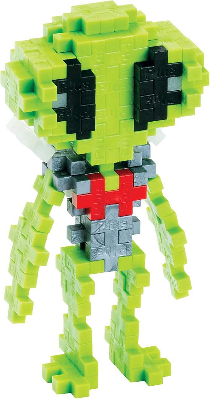 PLUS PLUS Alien Tube - 3D Figure Building Block Set | Mini Waffle Blocks, Space Stem Toys, Kids Airplane Activities, Christmas Stocking Stuffers for Kids, Gifts for Boys & Girls