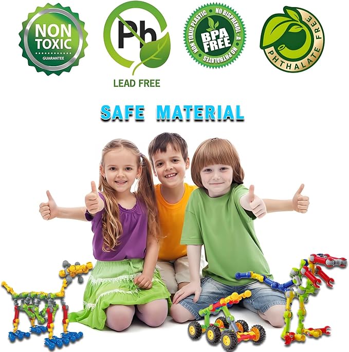 Huaker STEM Building Toys for 3 4 5 6 7 8 Year Old Boys Girls Birthday Gift | 125 Pcs STEM Activity Kit & Toy for Kids Ages 3-8 with Portable Storage Box, Perfect for Preschool, Homeschool, and Classroom