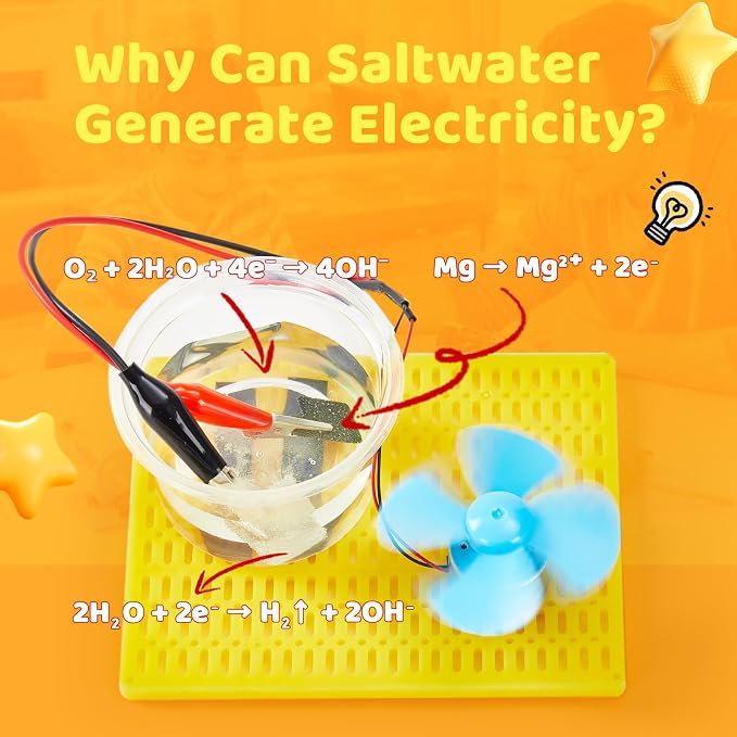 6-in-1 STEM Home Lab Science Kit for Kids Age 8-12, Boys & Girls 9 10 11 13 14 Year Old Educational Adventure Set: Tank & Car Building, Saltwater Generator | Perfect Birthday & Learning Gift for Kids