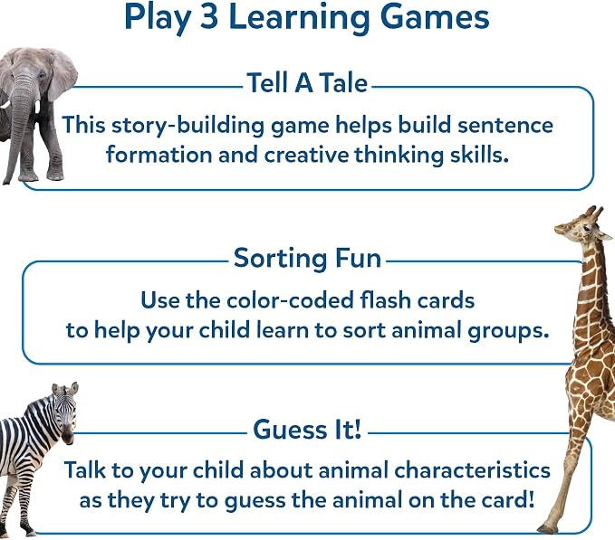 Skillmatics First 100 Animals – Flash Cards for Toddlers, Montessori Game | Thick Flashcards, Preschool Activity, Educational Toys, Learning Aids, Gifts for Kids Ages 1, 2, 3, 4 Years