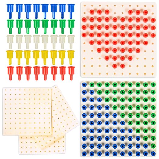 edxeducation Pegs and Peg Board Set, 1,000 Pegs and 5 Boards | Classroom and Occupational Therapy Resource, Fine Motor Skills Toy for Kids