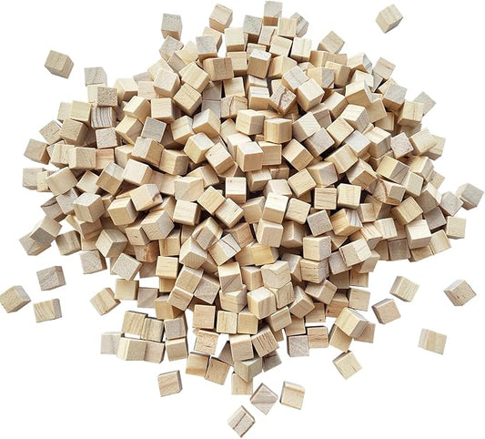 MUXGOA 500 Pcs Unfinished Wood Cubes,1 cm Wooden Blocks for Crafting,Small Wood Cubes for Crafts Making & DIY Projects & Decor