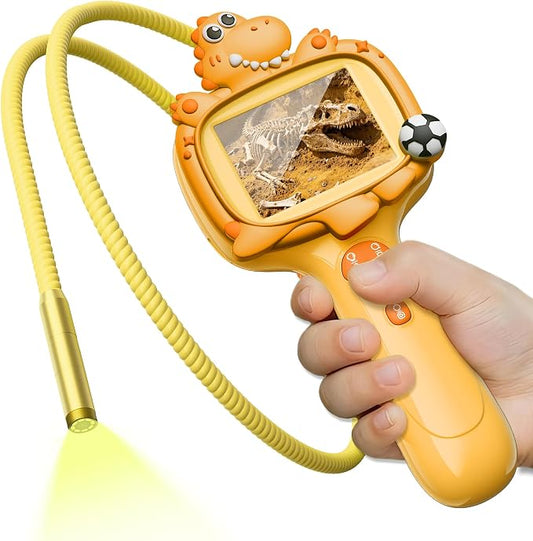 Dinosaur Borescope Snake Camera Toy: Kids Outdoor Toy Kits Birthday Gift | Camping Exploration Portable Toy with Lights & 2.4" Screen, Educational STEM Toys for Boys & Girls 4 5 6 7 8 9 10-Year-Old
