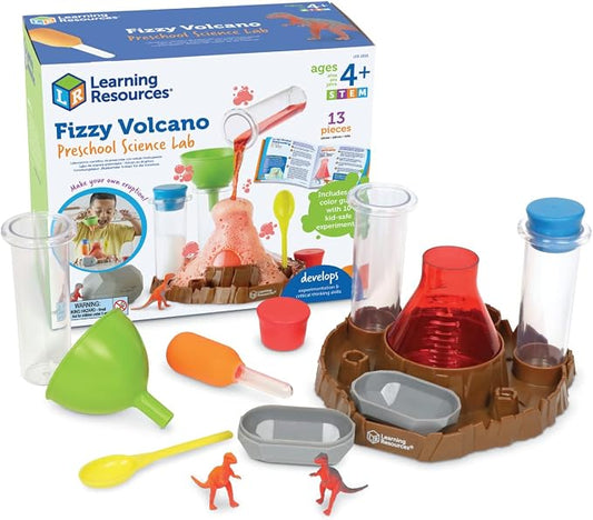 Learning Resources Fizzy Volcano - 13 Pieces, Ages 4+, Preschool Science Lab Kits, Experiments STEM Toys For Kids, Classroom Must Haves | Preschool Science Kits, Experiments for Kids, STEM Toys, Classroom Must Haves, 13 Pieces, Ages 4+