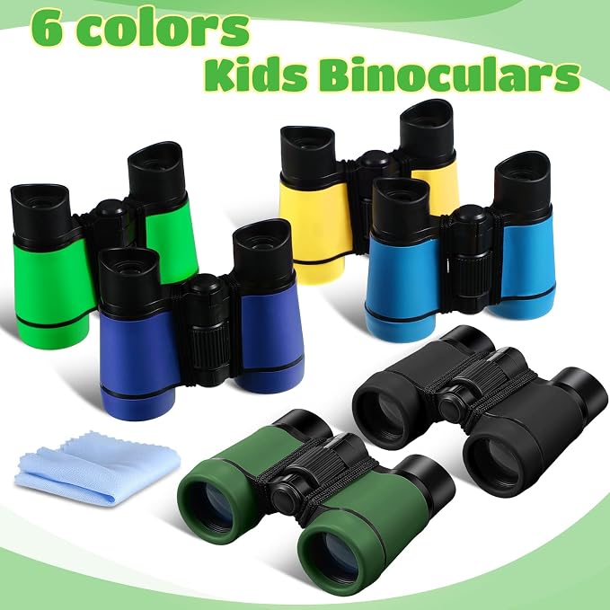 Yunsailing 6 Pcs Binoculars for Kids for Age 3-12 Years | Binoculars, Shock Proof Toy, Outdoor, Gift ,Hunting Folding, Small Telescope, for Bird Watching Learning Exploration