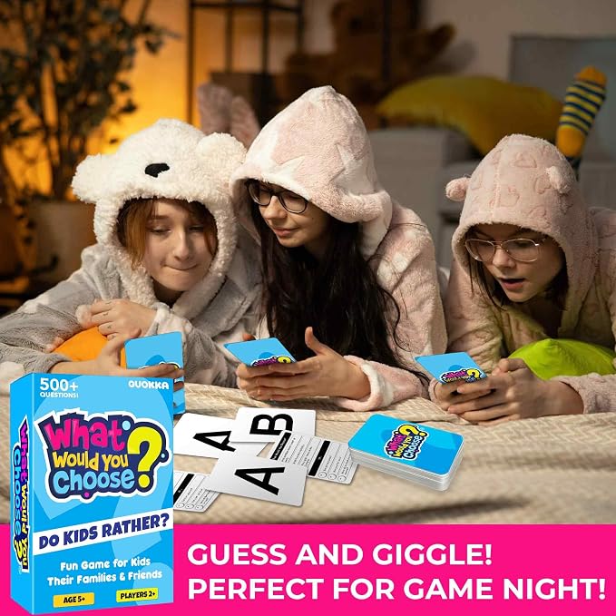 Board Games for Kids 8-12 – Family Games for Kids and Adults for Family Night – What Would You Choose – 500+ Questions – Fun Travel Learning Trivia Cards for 5-7 - Boardgames for Teens 9-10 Years Old