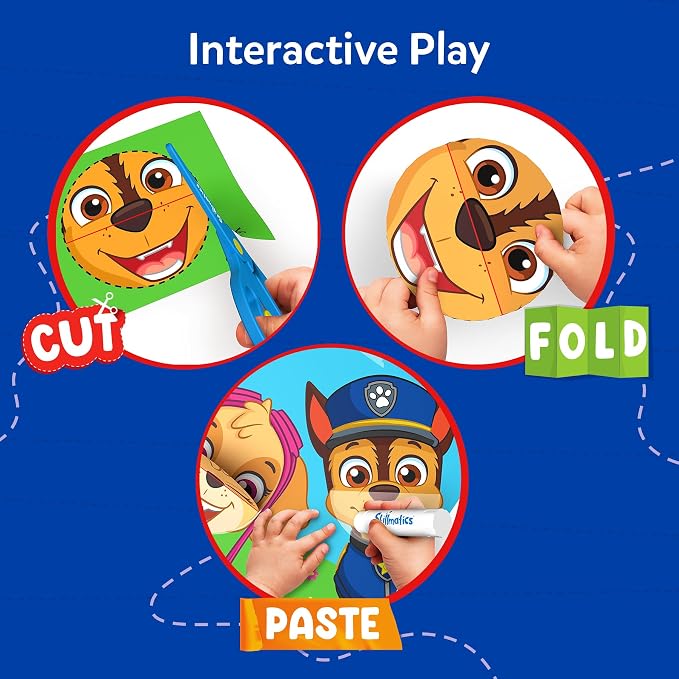Skillmatics Snip Snip PAW Patrol, Scissor Skills, Felt Craft, Gift for Kids | Cutting Activity Book for Preschool, Safety Scissors, Fine Motor Skills, Screen-Free, Learning Toy, Toddlers, Ages 3, 4, 5