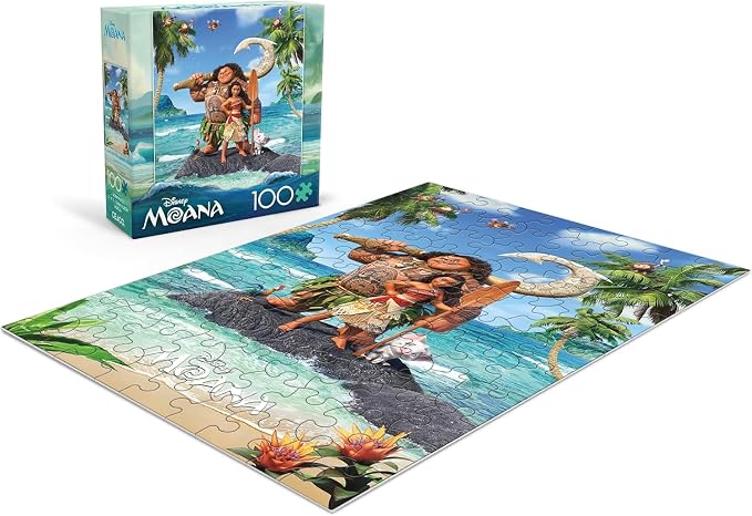 Ceaco - Disney Moana - 100 Piece Jigsaw Puzzle for Kids Ages 6-8 | Officially Licensed, Made in USA, Recycled Puzzle Board, Finished Size 11 x 15 in