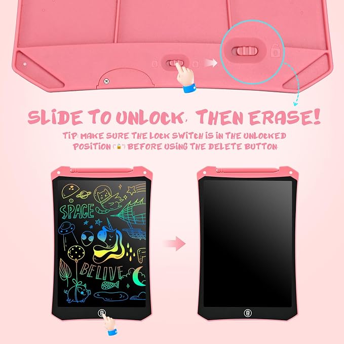 EooCoo Kids LCD Writing Tablet, Mess Free Coloring Books, Travel Toys | Toddler Toys Travel Essentials, 8.5 Inch Drawing Pad for Kids 2 Pack, Preschool Classroom Must Have, Age 3-5 Girls Boys Gifts