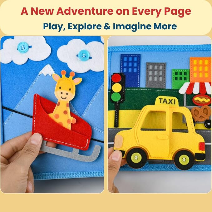 Busy Book for 1 Year Old – Montessori Busy Book for Toddlers 1–3 – Passport to Fun Travel Activity Book