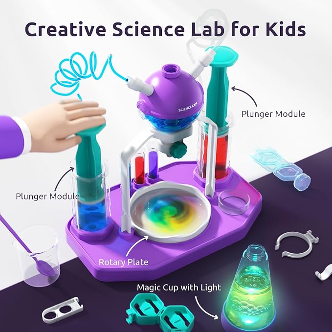 Science Can Science Kits for Kids Age 8-12, 50+ Science Experiments Sets | STEM Learning Toys, Unique Chemistry Lab, Safety Goggle, Illustrated Manual, Birthday Gifts for 8 9 10+ Year Old Girls Boys