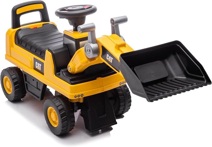 Best Ride On Cars CAT Front Loader Push Car – Licensed Caterpillar Ride-On Digger Toy for Kids with Rotating Bucket & Under-Seat Storage – Construction Vehicle for Toddlers