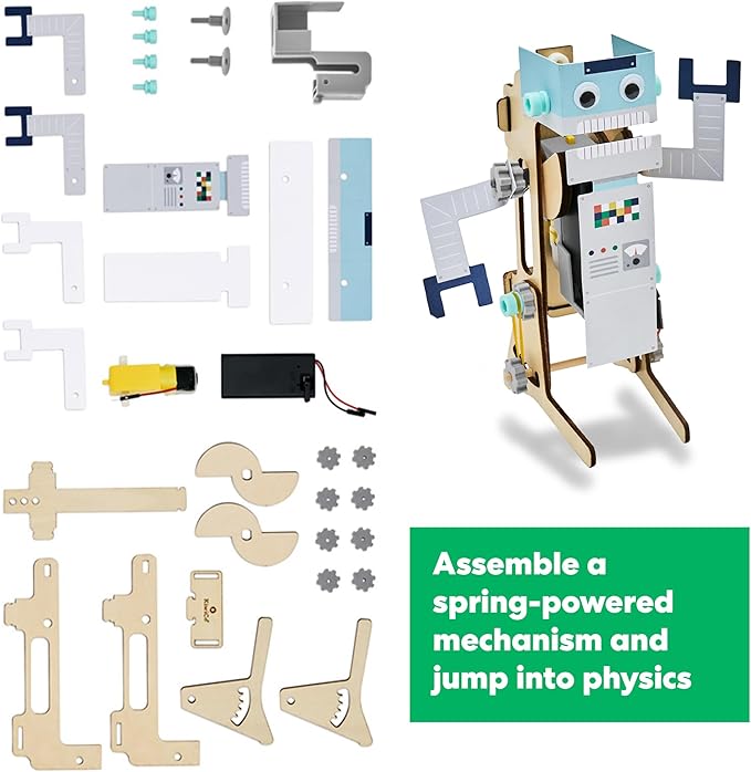KiwiCo Jumping Robot STEM Kit - Robotics Building Set, Engineering, Ages 9+ | Robotics science project gift kit for hands-on learning and creative building exploration