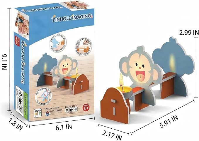STEM Pinhole Imaging Kit, Explore Light Propagation | Build a pinhole imager! See light travel straight, inverted images. Explore shape & brightness. Safe STEM fun.
