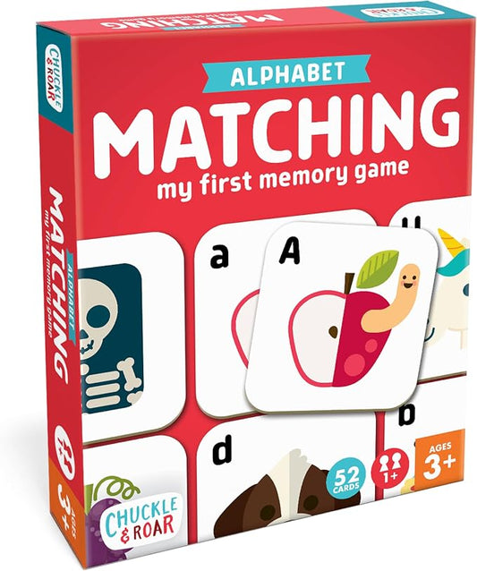 Chuckle & Roar Alphabet Matching Memory Game, Toddler Games, Kids Ages 3+ | Uppercase & Lowercase Letter Match, Up to 4 Players, Travel Toy for Toddlers 3-5, Screen-Free Preschool Game, Learning Game