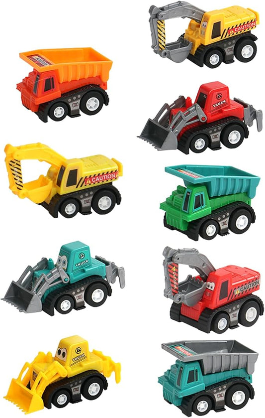 Fajiabao Construction Toy Cars for Toddlers 3+ Mini Pull Back Cars Boy Toys | Small Truck Sensory Bin Bulk & Goodie Bag Stuffers Party Favors for Kids 3-5 Gifts for Boys & Girls (Color Random)