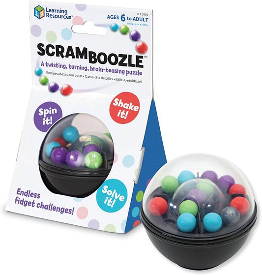 Learning Resources Scramboozle Puzzle Ball - 3D Brain Teaser Puzzles for Kids and Adults, Puzzles for Teens, Problem Solving Puzzle Games, Travel Games, Fidget Toys, Gifts for Boys and Girls