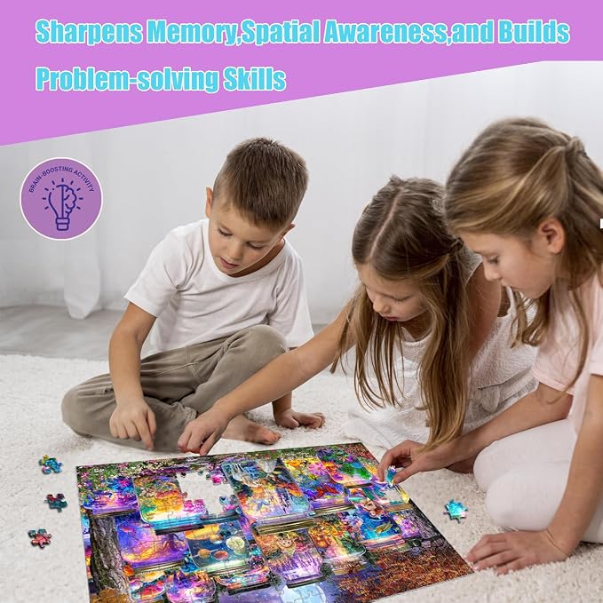 200 Pieces Jigsaw Puzzles for Kids and Adults- The Dreamlike World in a Jar | Puzzles for Kids Ages 6-8 8-10 Year Old,Learning Educational Toys for Boys and Girls Ages 10-12 Year Old,Boys Girls Gifts