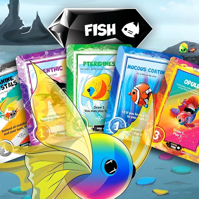 Doomlings Castle Glass Expansion – 37 New Traits, 2 Ages & Mystery Holofoil Card Bolster Pack – Board Game Expansion Adds Fish Shell Coral Classes & Bonus Point System for Collectors & Players