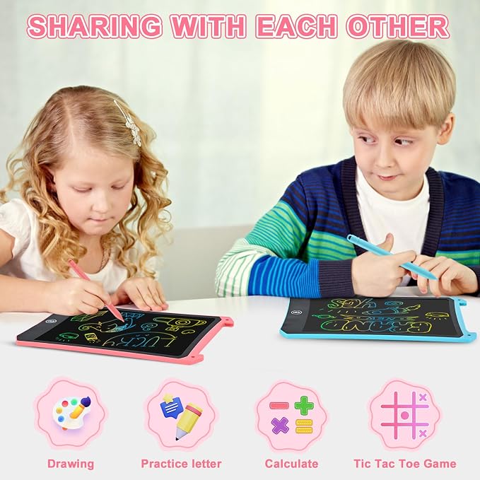 cimetech Toddler Girl Gifts, LCD Writing Tablet, Travel Essentials Toys | Toddler Gifts for Girls 3-5, Coloring Books Ages 4-8, Screen Free Travel Toy, 36-Mo Battery, Mess Free Road Trip Essential