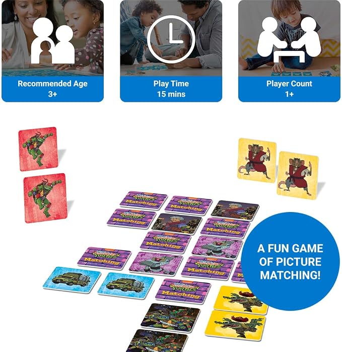 Wonder Forge Teenage Mutant Ninja Turtles Matching Game-Fun & Quick Memory Game for Kids | Engaging Toy for Ages 3-5 Years | Ideal for Solo or Family Play