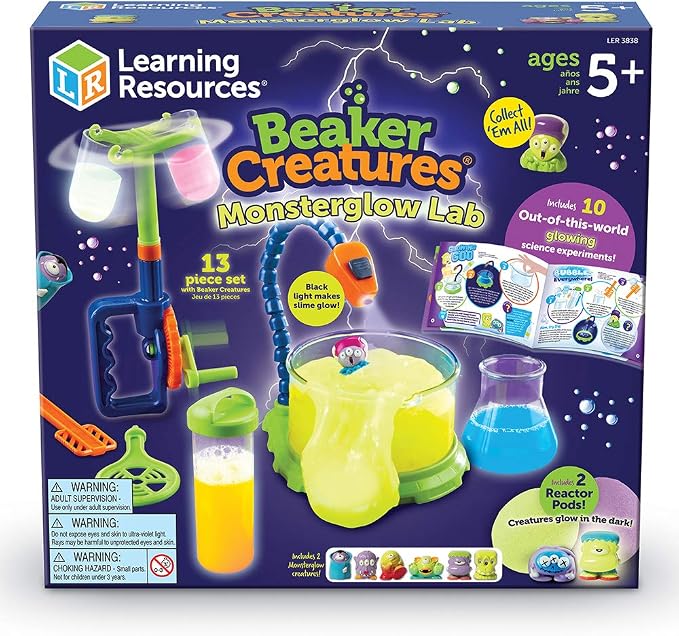 Learning Resources Beaker Creatures Monsterglow Lab | Educational Science Kits for Kids, Kindergarten Games, Homeschool STEM Toys, Ages 5+