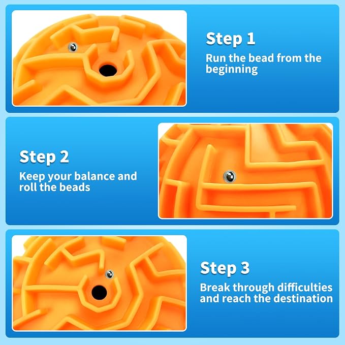 4Pcs 3D Puzzle Maze Ball Brain Teaser for Kids Boys Girls Age 6 7 8 | Gravity Brain Teaser Puzzle Game Educational Toy for Student Teens Adults, Travel, Classroom Prize,Family Party,Birthday Gift