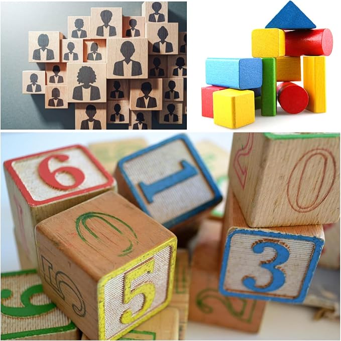MUXGOA Wood Blocks for Crafts,2 Inch Unfinished Wooden Cubes Natural Wood Blocks for Crafts Making & DIY Projects & Decor(Pack of 9)
