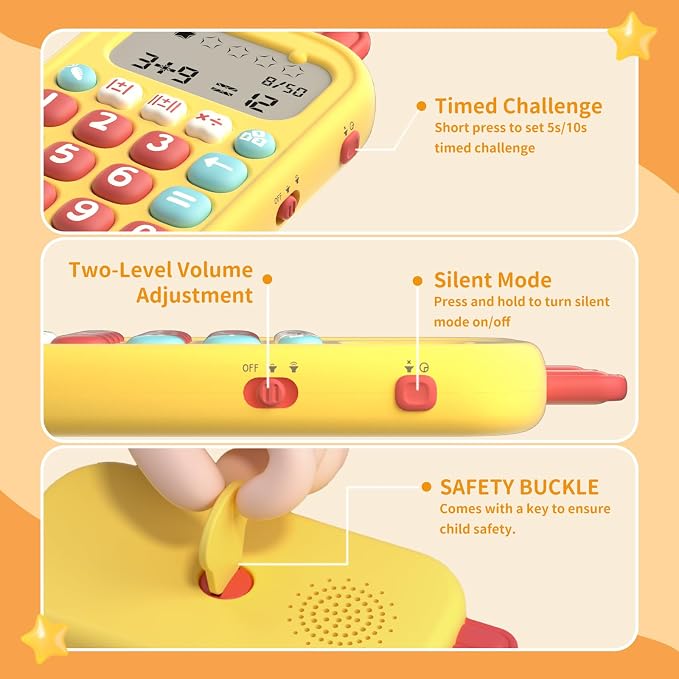 alilo Math Games for Kids Ages 5-12, Portable Math Toys for Travel | Practicing Addition, Subtraction, Multiplication and Division, Educational Toy with 5 Modes, 19 Math Games,50K Math Questions