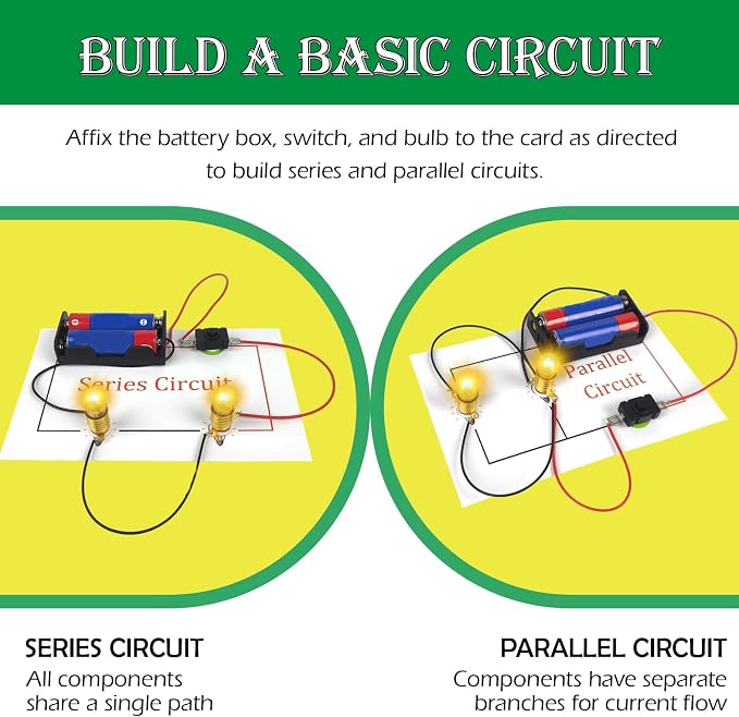 Circuit Sorcery Electric STEM Science Kit for Kids - 12 Power Missions Electricity & Electronics Experiments Lab - Energy Exploration Toy Kit for Boys & Girls - Educational Gift Ages 6+