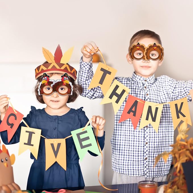 24 Pcs Thanksgiving Turkey Craft for Kids DIY Coloring Turkey Mask | Color Your Own Art and Crafts for Kids Birthday Cosplay Classroom Activities Masquerade Dress-Up Party Favors Game Supply