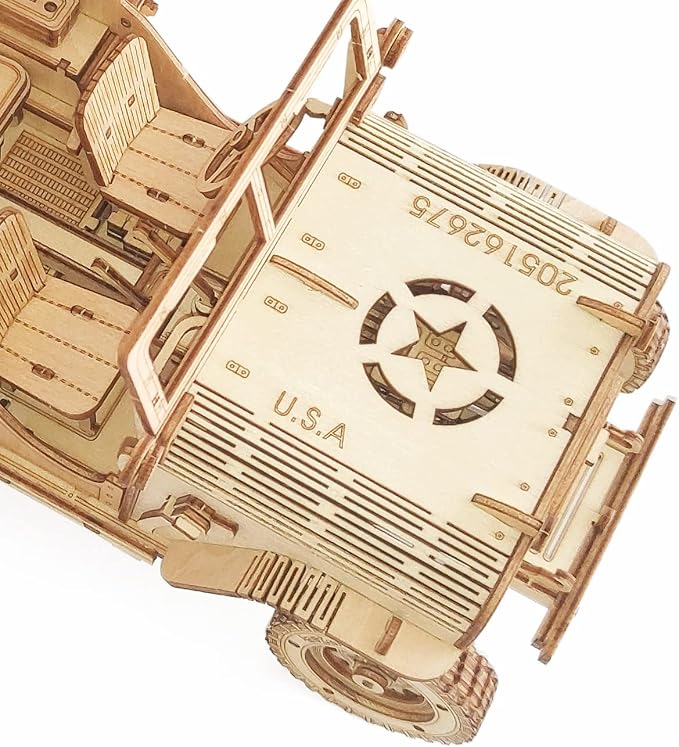 3D Wooden Off-Road Vehicle Puzzle, Wood Crafts DIY Assembly Mechanical SUV Model Kits, Wooden STEM Brain Teaser Puzzle, Christmas Birthday Gifts 3D Puzzle for Adults & Teens